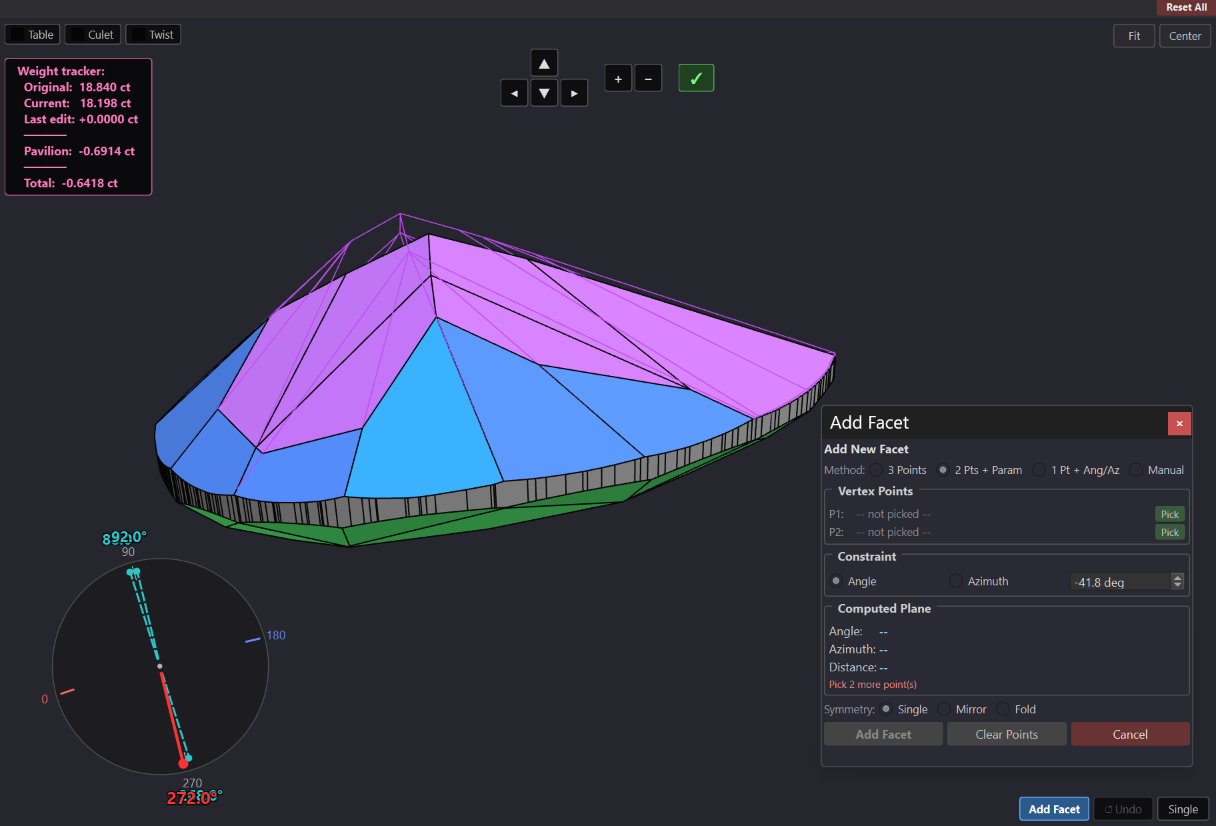 Facet editing in the 3D viewer