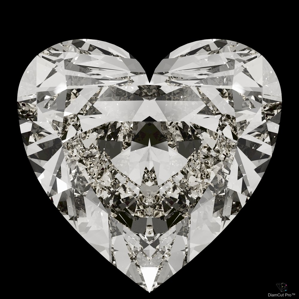 White heart-shaped diamond render
